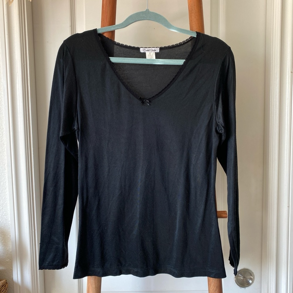 Black silky top